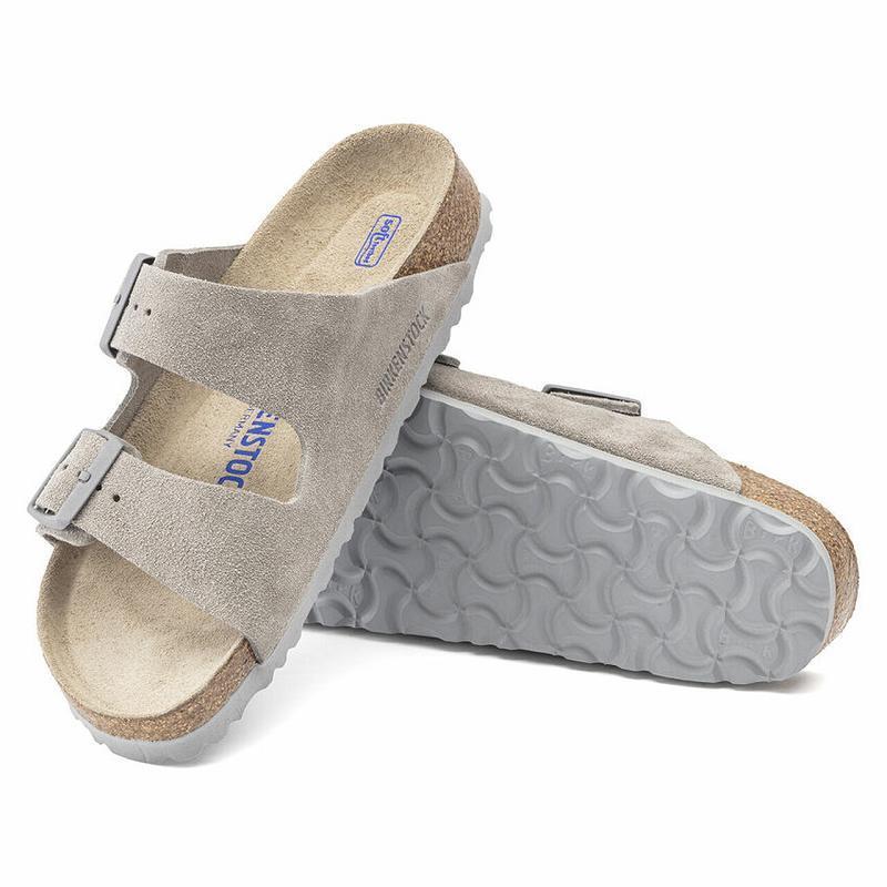 Birkenstock Soft Footbed Ruskind Arizona Dame Grå | DK 8TCE